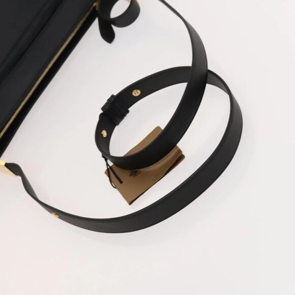 BURBERRY Shoulder Bag Leather Black Gold Auth - Picture 7 of 16